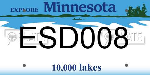 ESD008 Minnesota License Plate