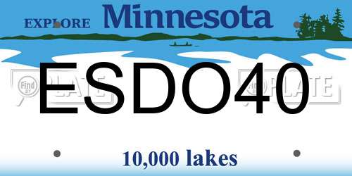 ESDO40 Minnesota License Plate