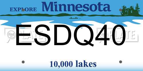 ESDQ40 Minnesota License Plate
