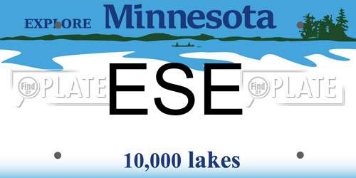 ESE Minnesota License Plate