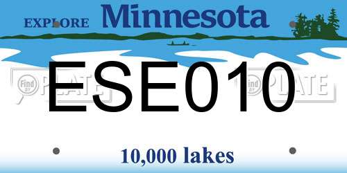 ESE010 Minnesota License Plate