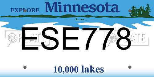 ESE778 Minnesota License Plate
