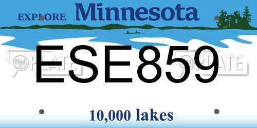 ESE859 Minnesota License Plate