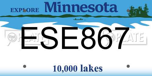 ESE867 Minnesota License Plate