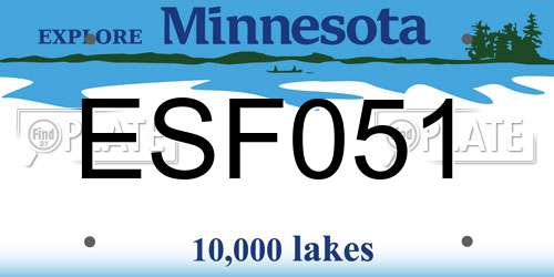 ESF051 Minnesota License Plate