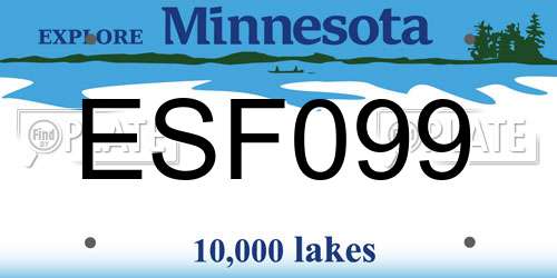ESF099 Minnesota License Plate