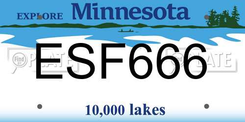 ESF666 Minnesota License Plate