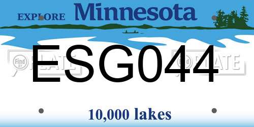 ESG044 Minnesota License Plate