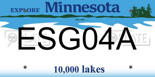 ESG04A Minnesota License Plate