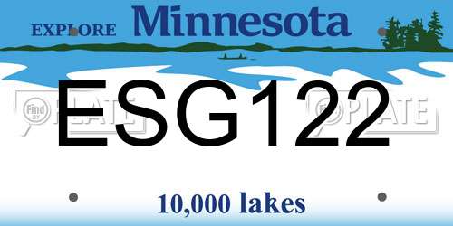 ESG122 Minnesota License Plate
