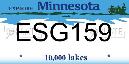 ESG159 Minnesota License Plate