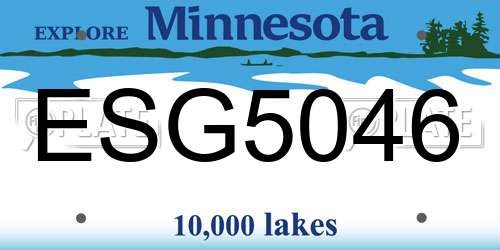 ESG5046 Minnesota License Plate