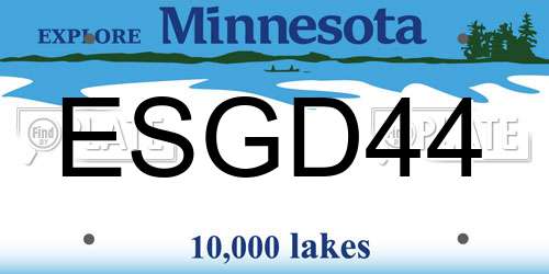 ESGD44 Minnesota License Plate