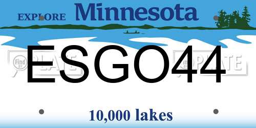 ESGO44 Minnesota License Plate