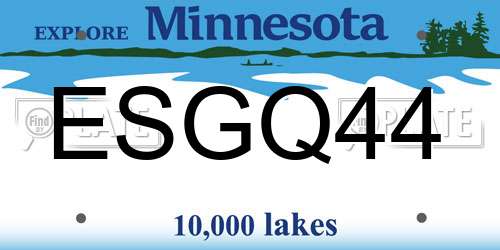 ESGQ44 Minnesota License Plate