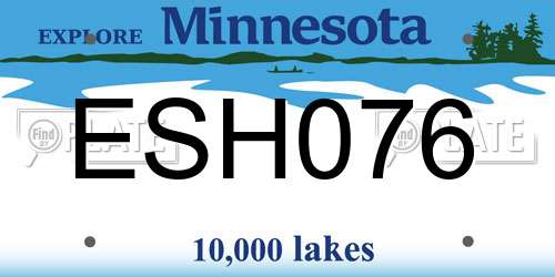 ESH076 Minnesota License Plate