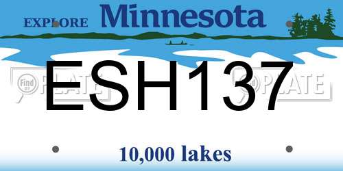 ESH137 Minnesota License Plate