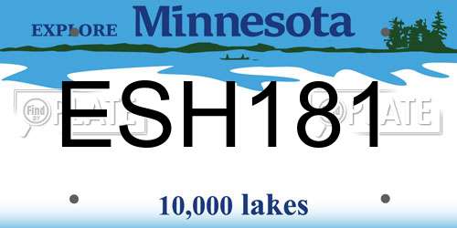 ESH181 Minnesota License Plate
