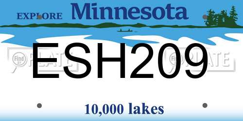 ESH209 Minnesota License Plate