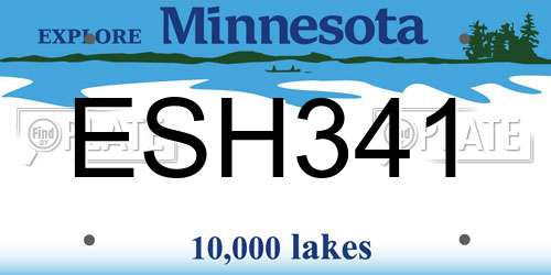 ESH341 Minnesota License Plate