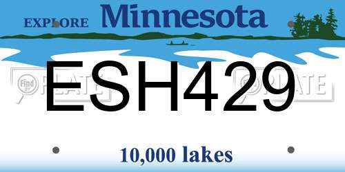 ESH429 Minnesota License Plate