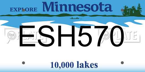 ESH570 Minnesota License Plate
