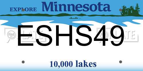 ESHS49 Minnesota License Plate