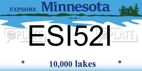 ESI52I Minnesota License Plate