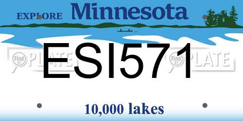 ESI571 Minnesota License Plate