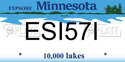 ESI57I Minnesota License Plate