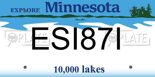 ESI87I Minnesota License Plate