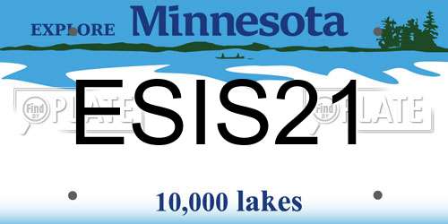 ESIS21 Minnesota License Plate