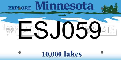 ESJ059 Minnesota License Plate