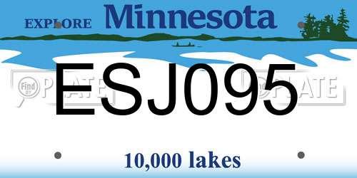 ESJ095 Minnesota License Plate