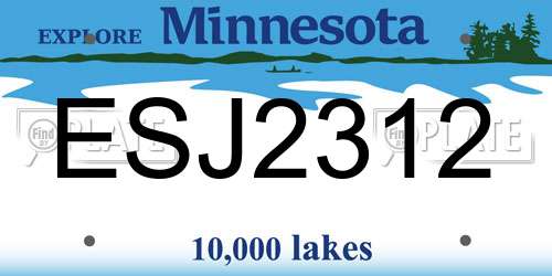 ESJ2312 Minnesota License Plate