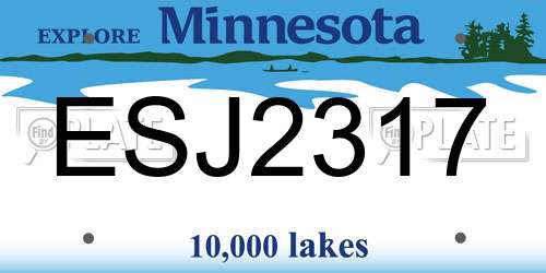 ESJ2317 Minnesota License Plate