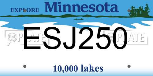 ESJ250 Minnesota License Plate