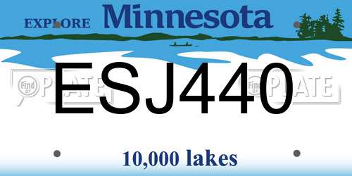 ESJ440 Minnesota License Plate