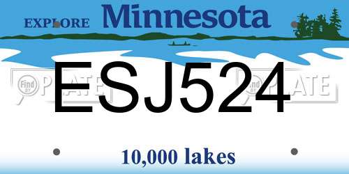 ESJ524 Minnesota License Plate