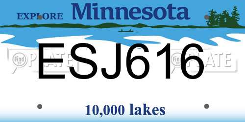 ESJ616 Minnesota License Plate