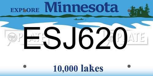 ESJ620 Minnesota License Plate