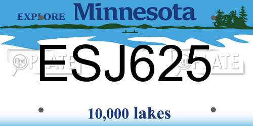 ESJ625 Minnesota License Plate