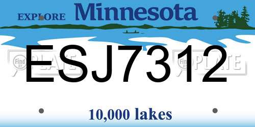 ESJ7312 Minnesota License Plate