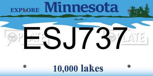 ESJ737 Minnesota License Plate