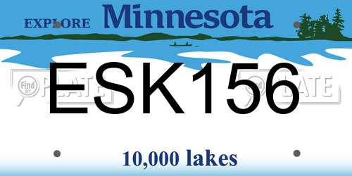 ESK156 Minnesota License Plate