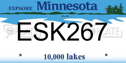 ESK267 Minnesota License Plate