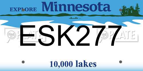 ESK277 Minnesota License Plate