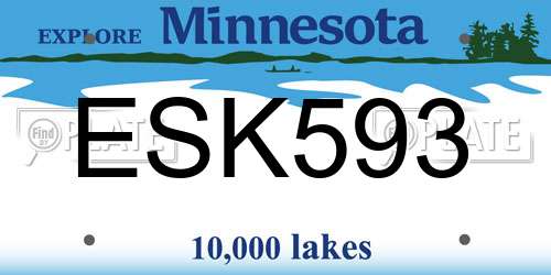 ESK593 Minnesota License Plate