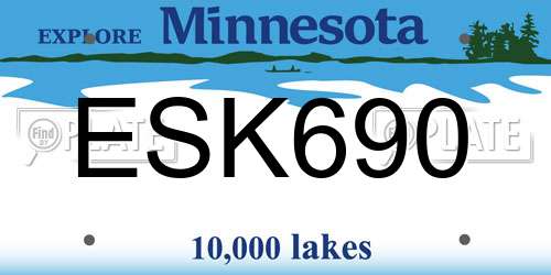 ESK690 Minnesota License Plate