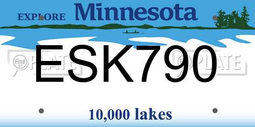 ESK790 Minnesota License Plate